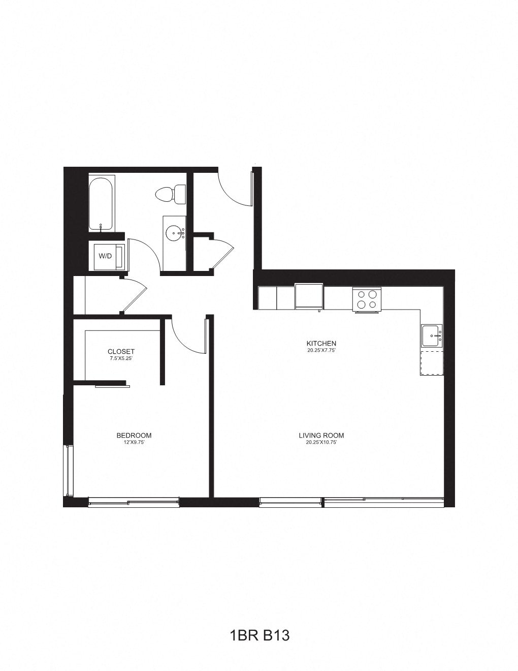 Floor plan layout diagram for B13