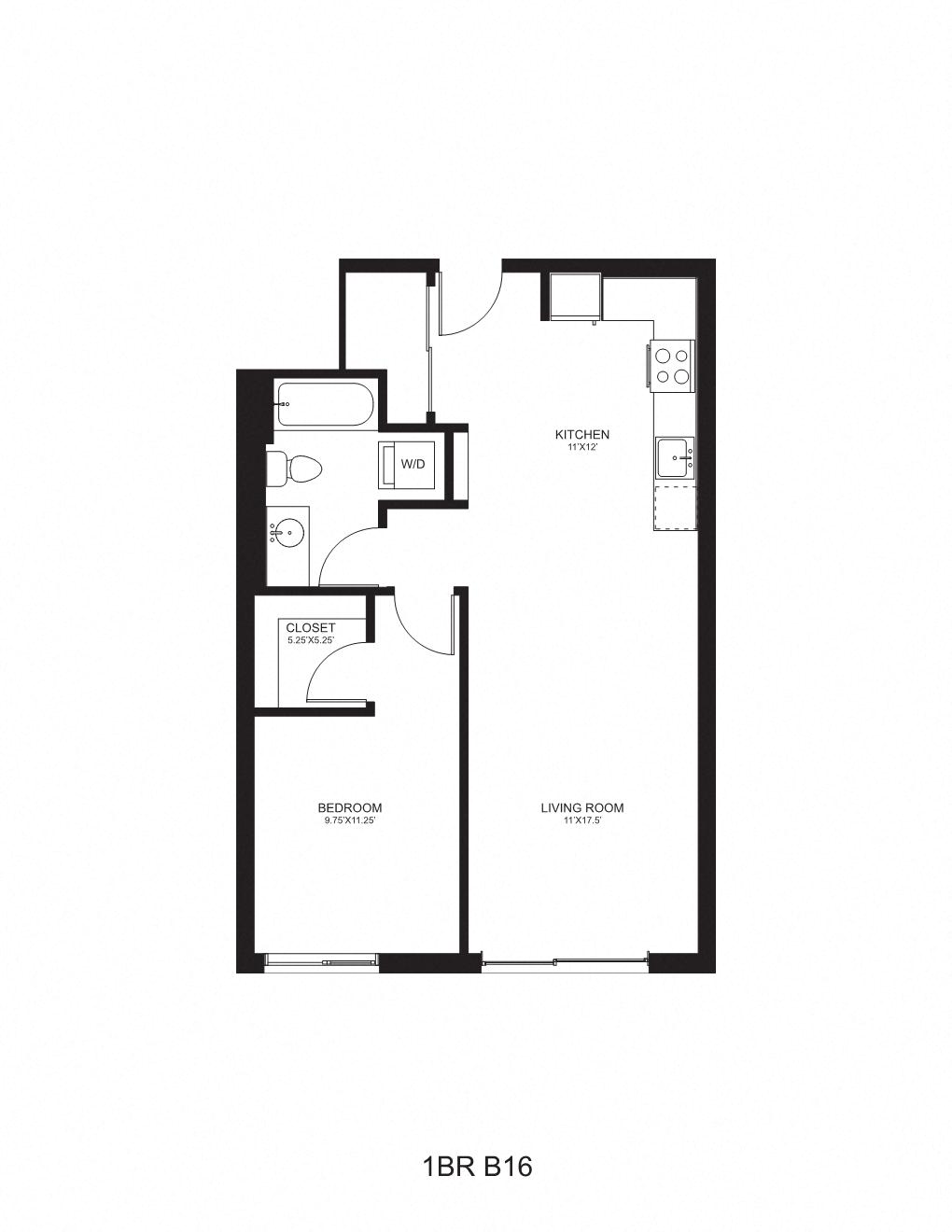 Floor plan layout diagram for B16