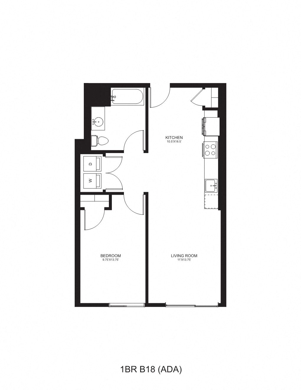 Floor plan layout diagram for B18