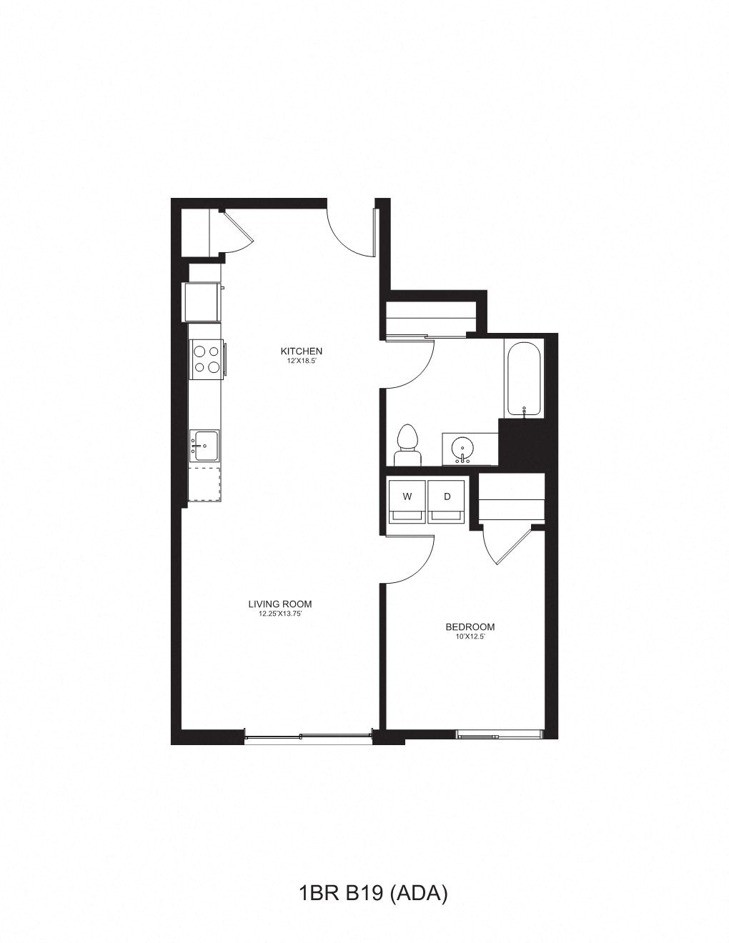 Floor plan layout diagram for B19