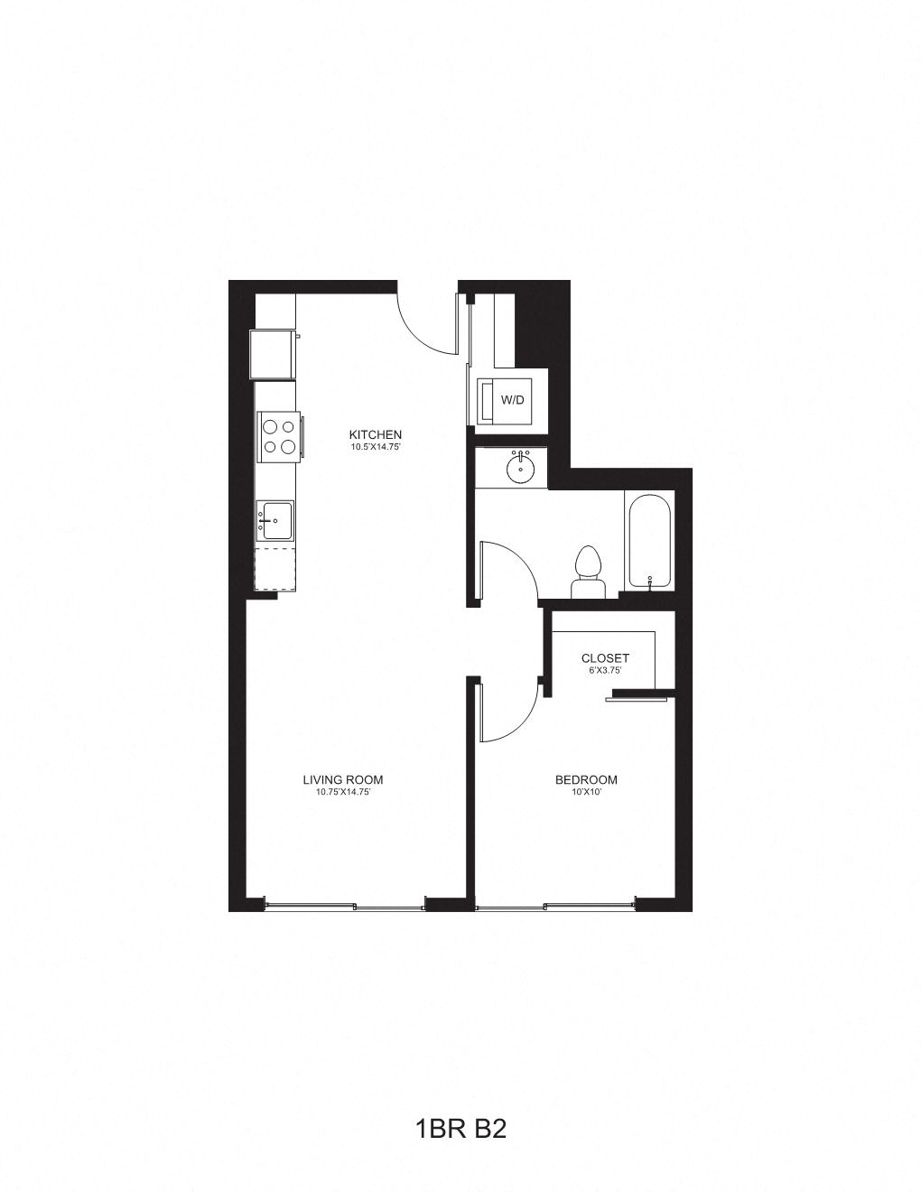 Floor plan layout diagram for B2