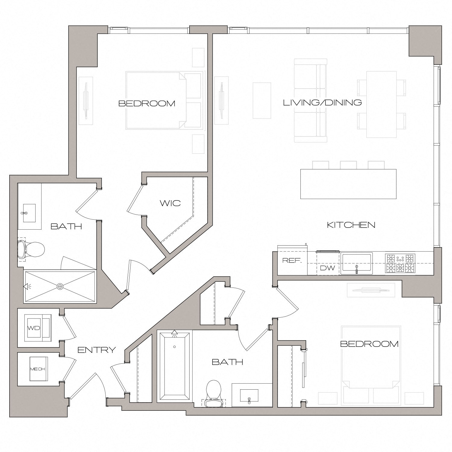 Floor plan layout diagram for B2