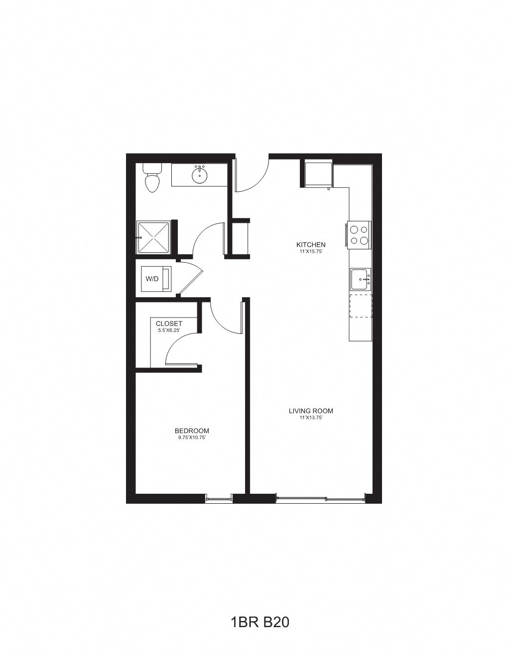 Floor plan layout diagram for B20