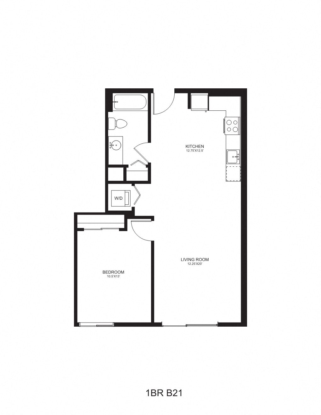 Floor plan layout diagram for B21