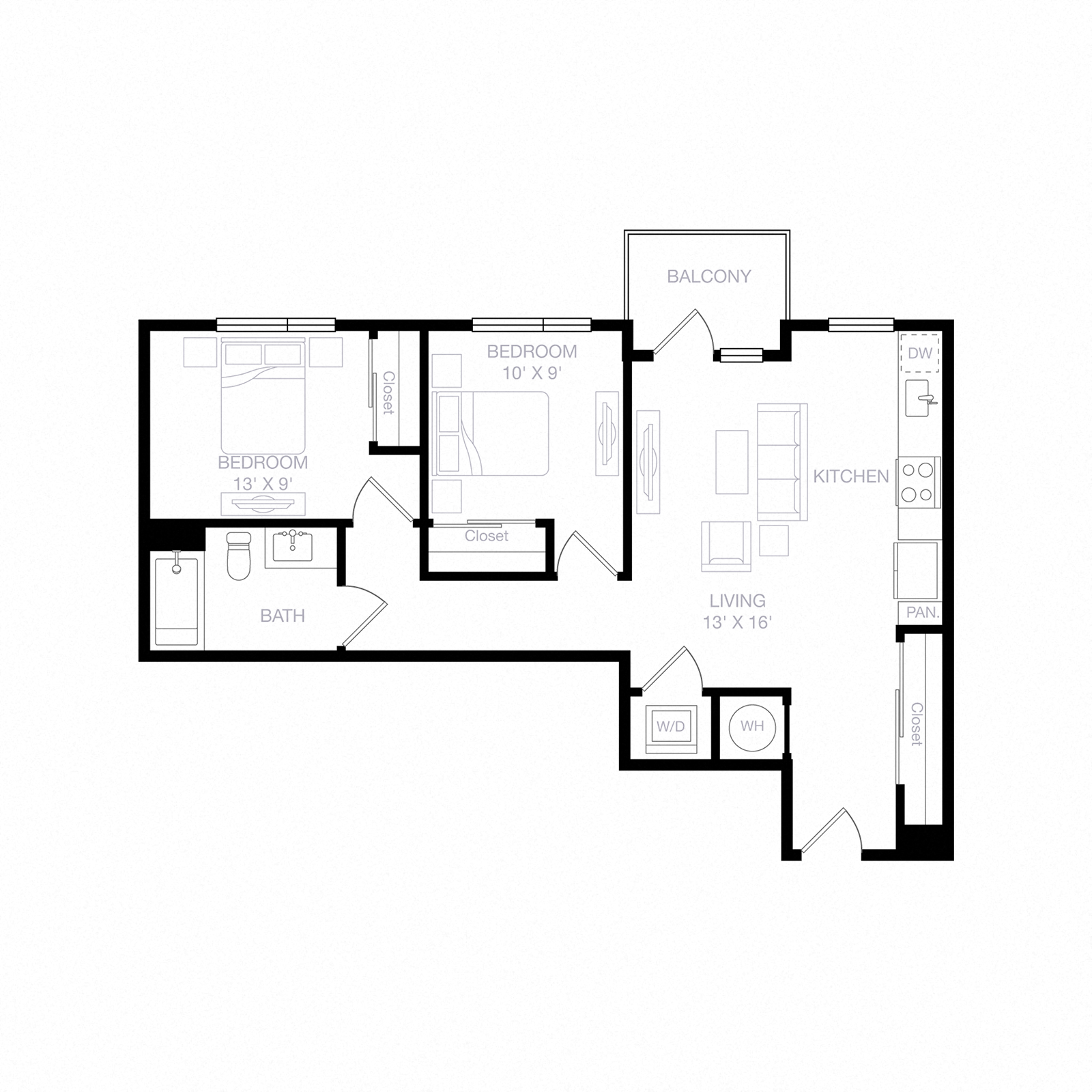 Floor plan layout diagram for B2