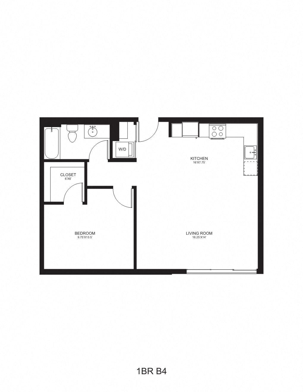 Floor plan layout diagram for B4