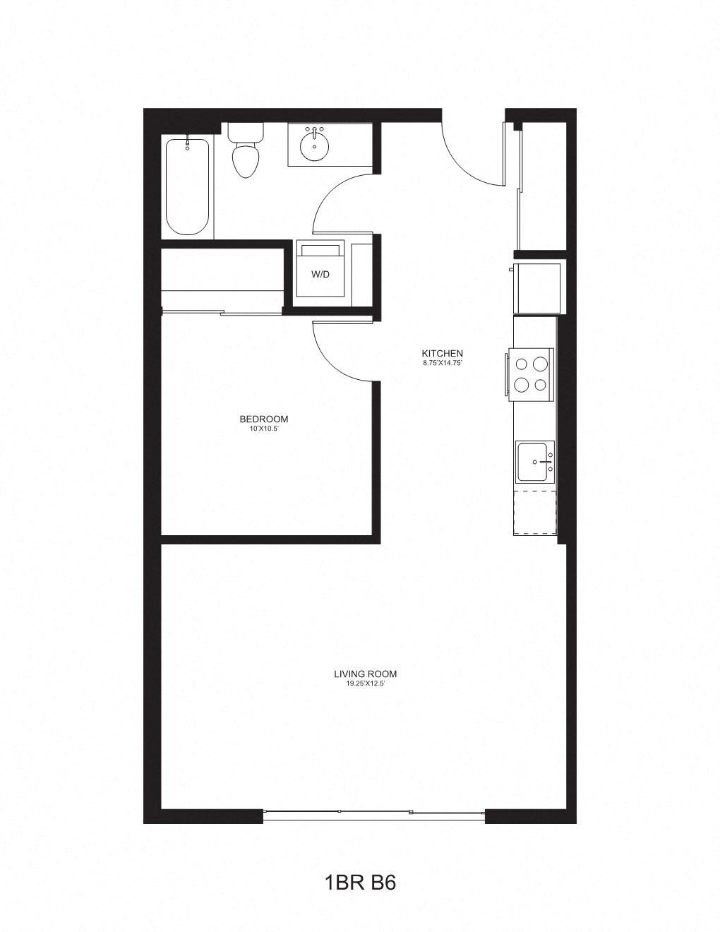 Floor plan layout diagram for B6
