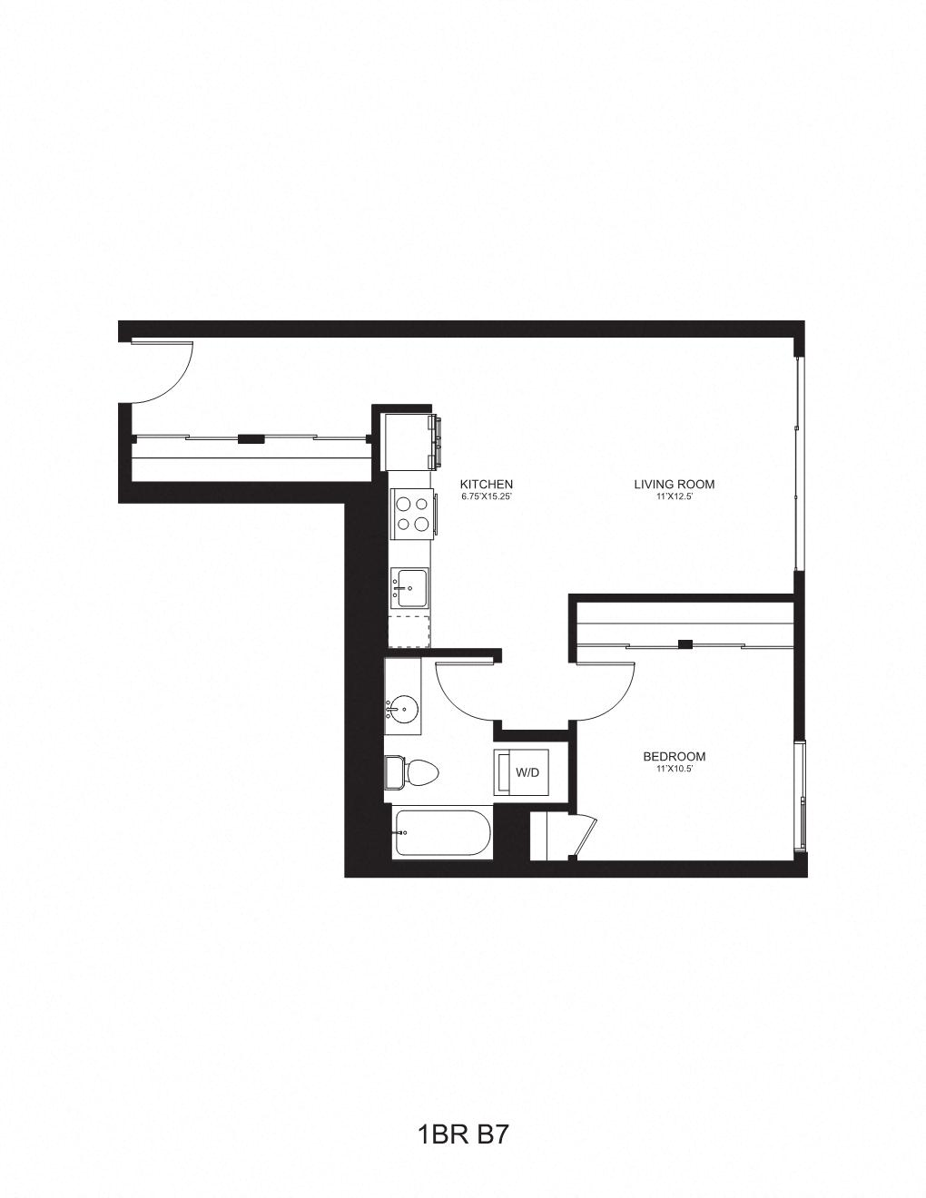 Floor plan layout diagram for B7