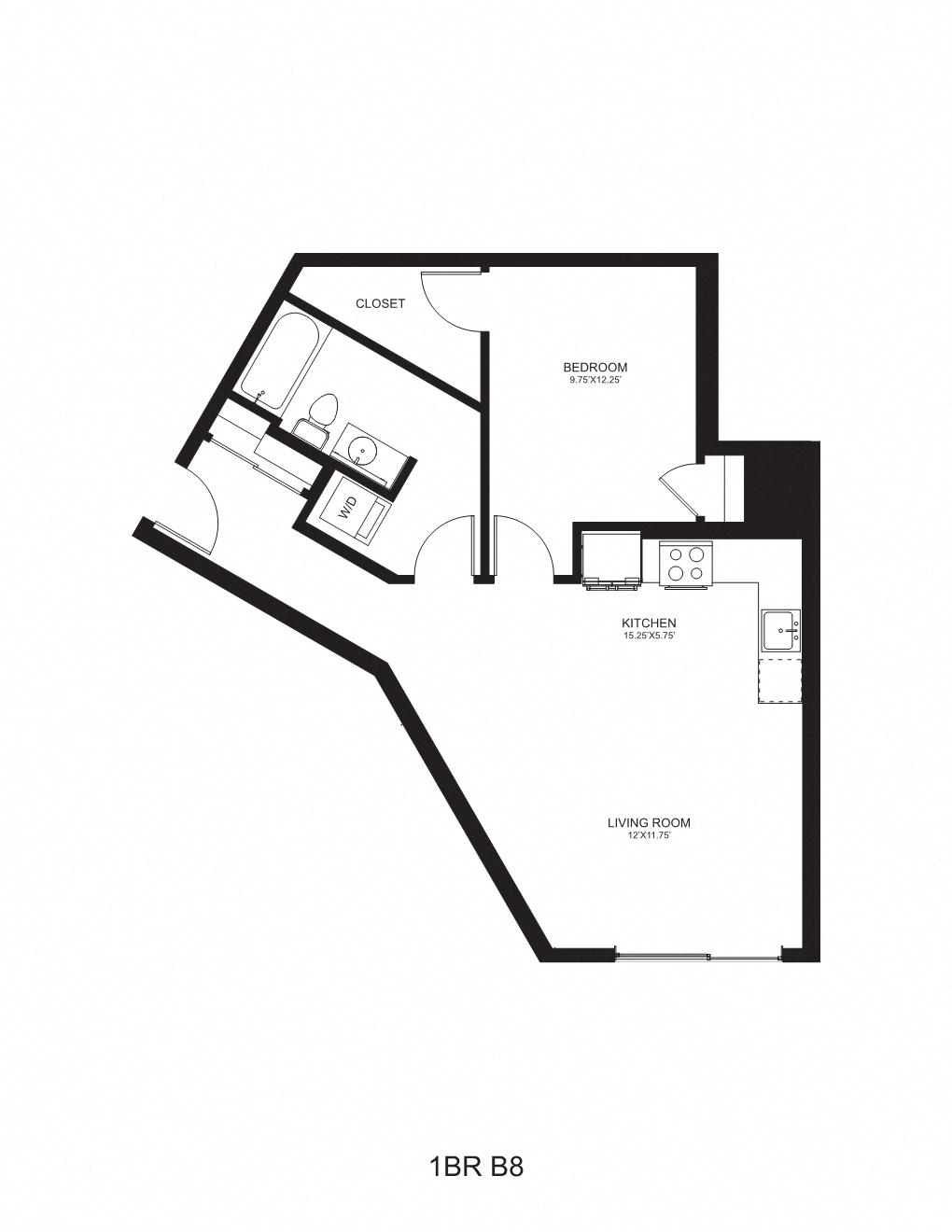 Floor plan layout diagram for B8