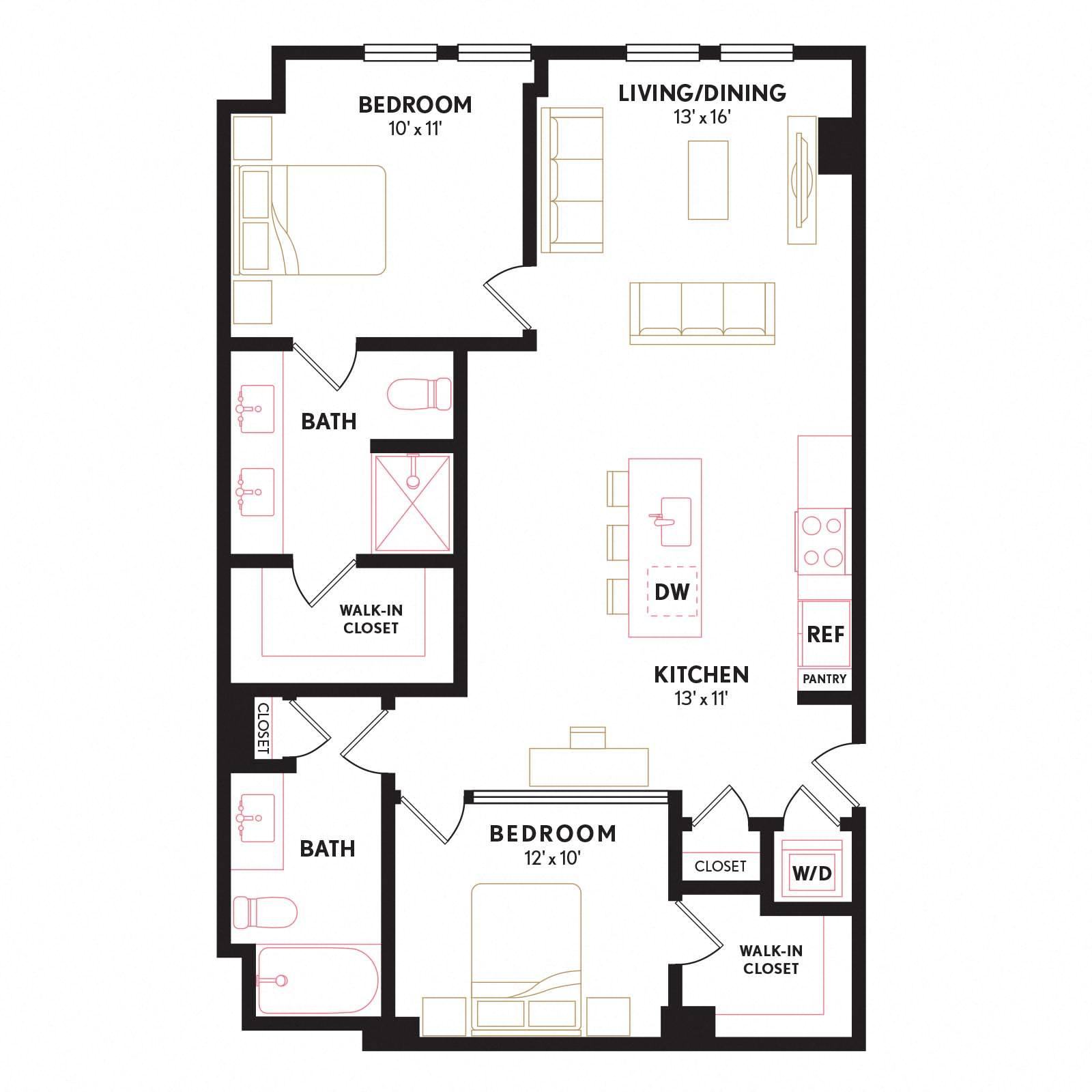 Floor plan layout diagram for BU1