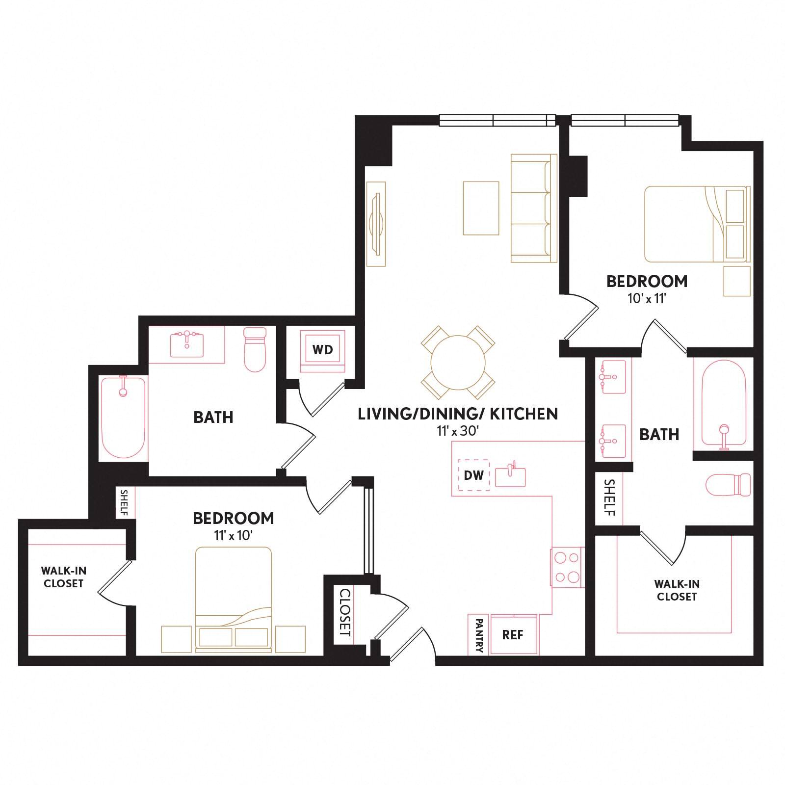 Floor plan layout diagram for BU2