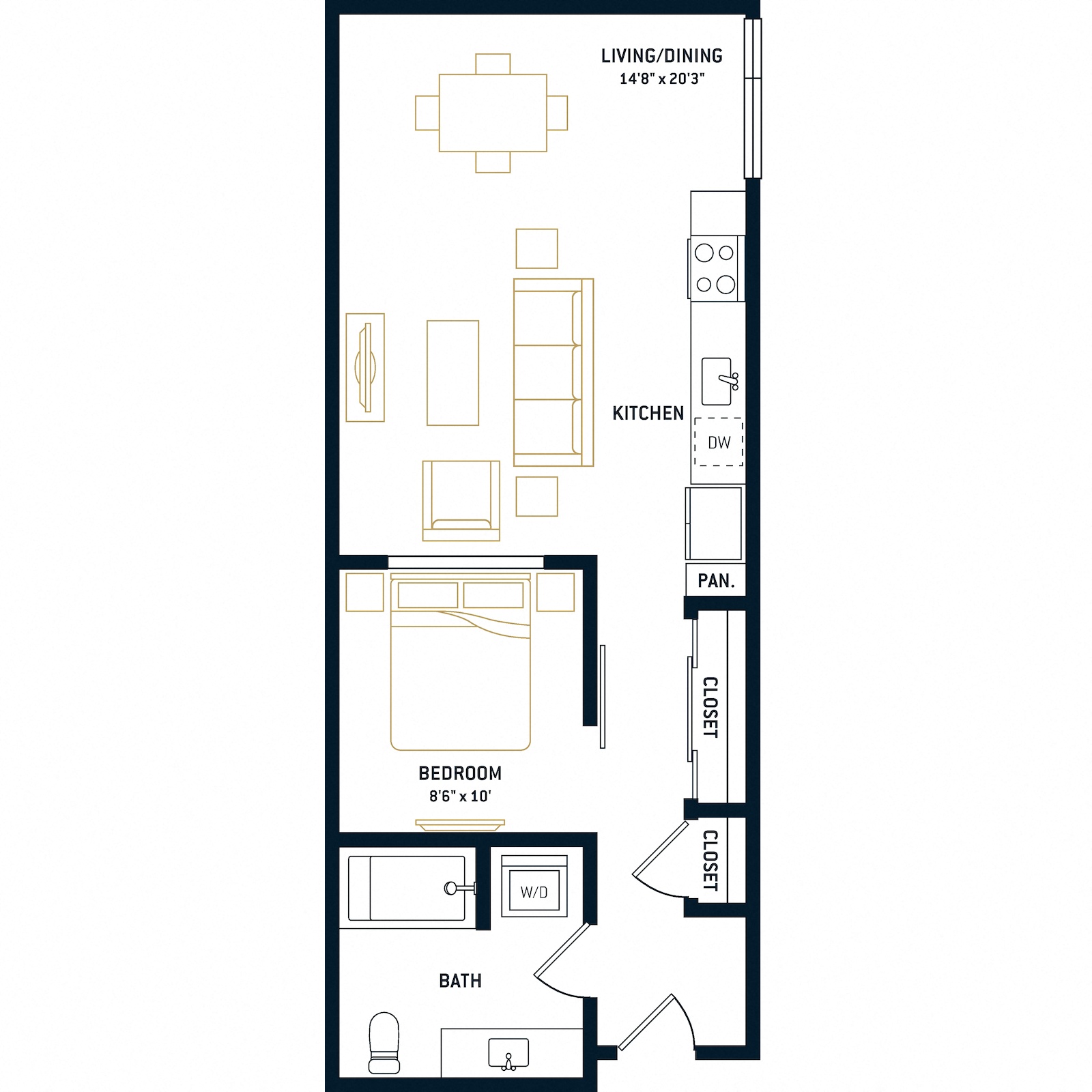 Floor plan layout diagram for A6A