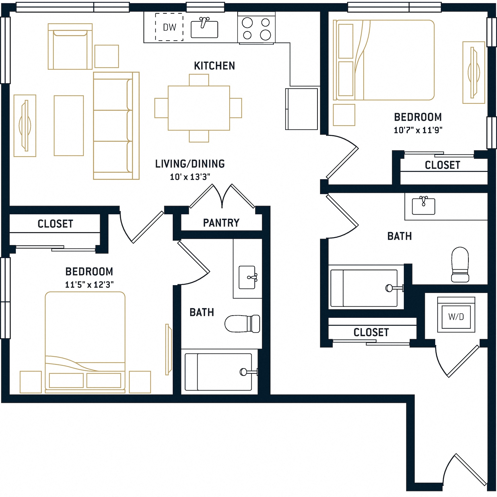 Floor plan layout diagram for B2A