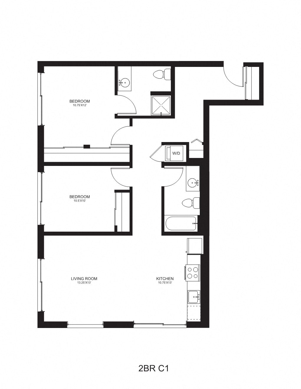 Floor plan layout diagram for C1