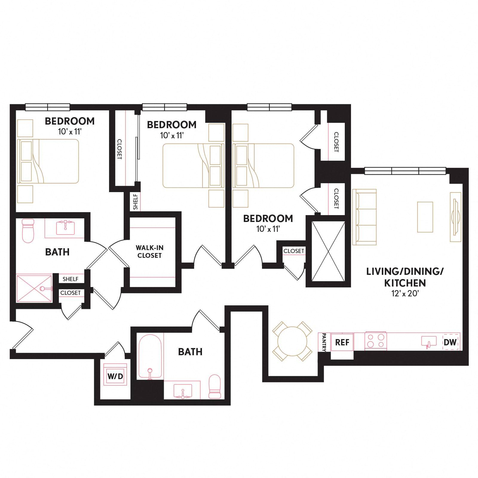 Floor plan layout diagram for C1