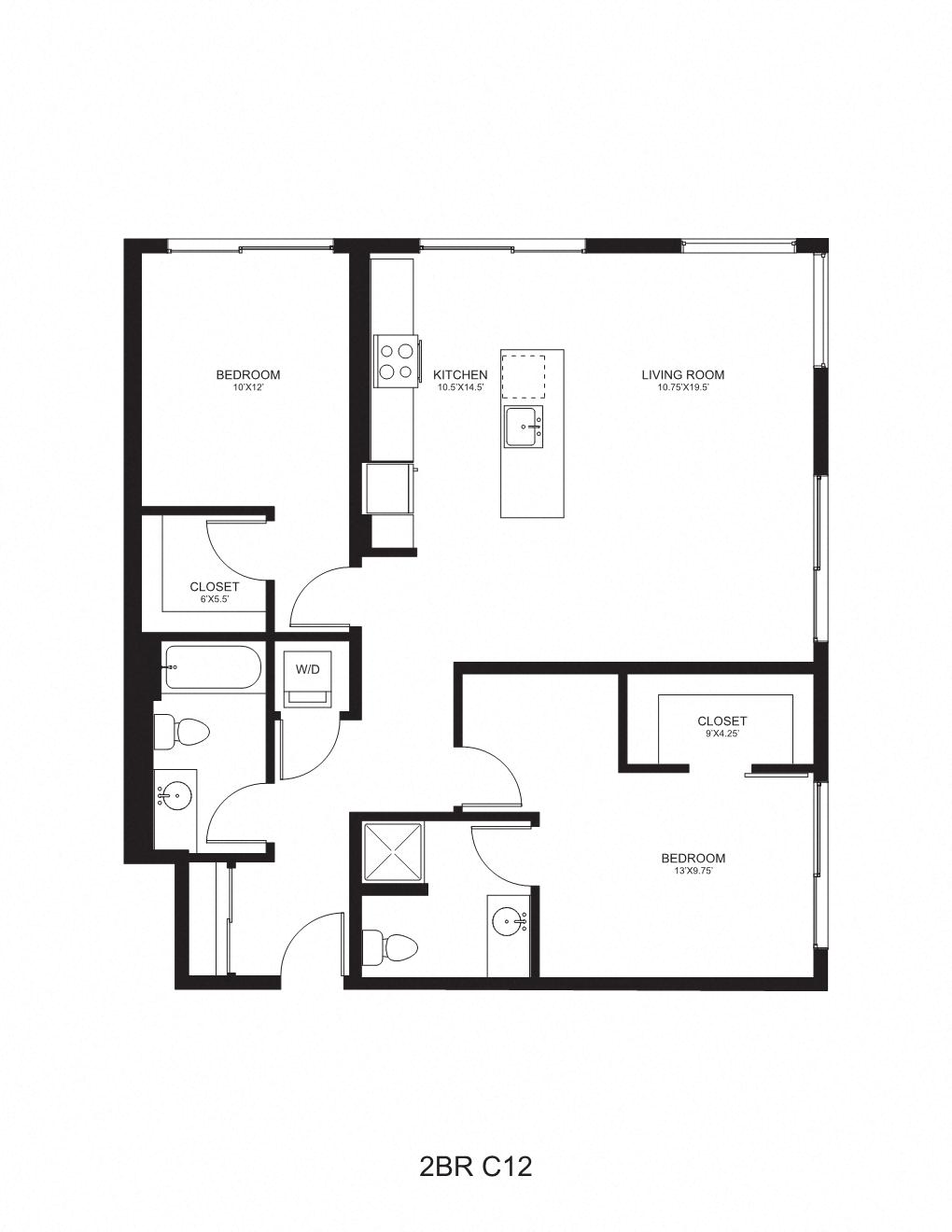 Floor plan layout diagram for C12