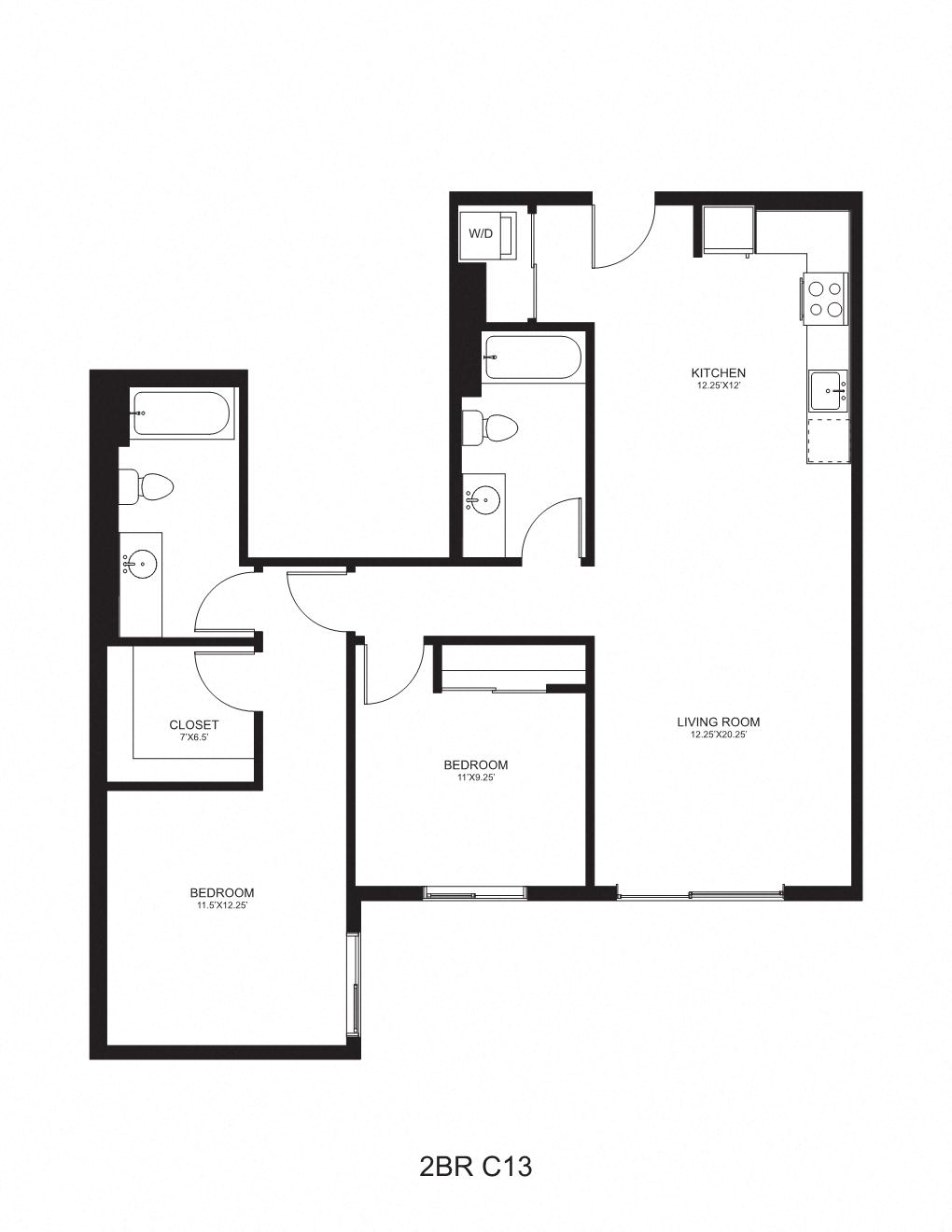 Floor plan layout diagram for C13