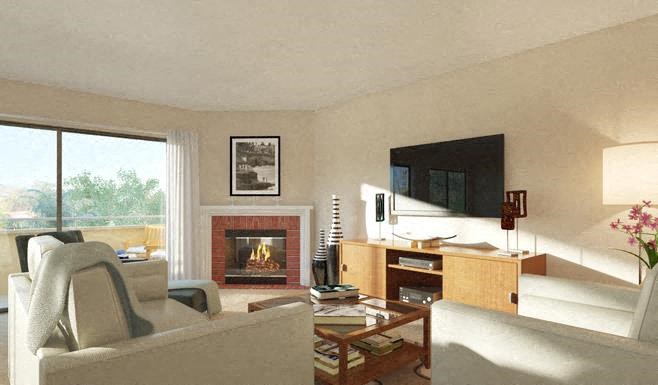 model unit living room