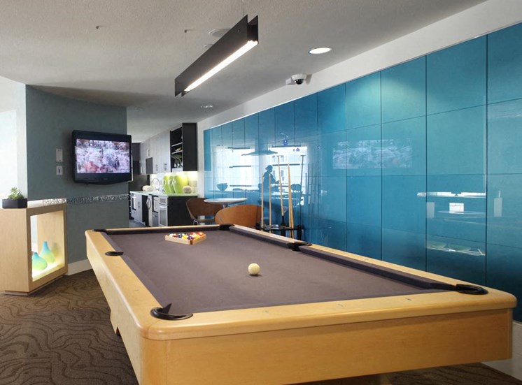 Community game area with pool table