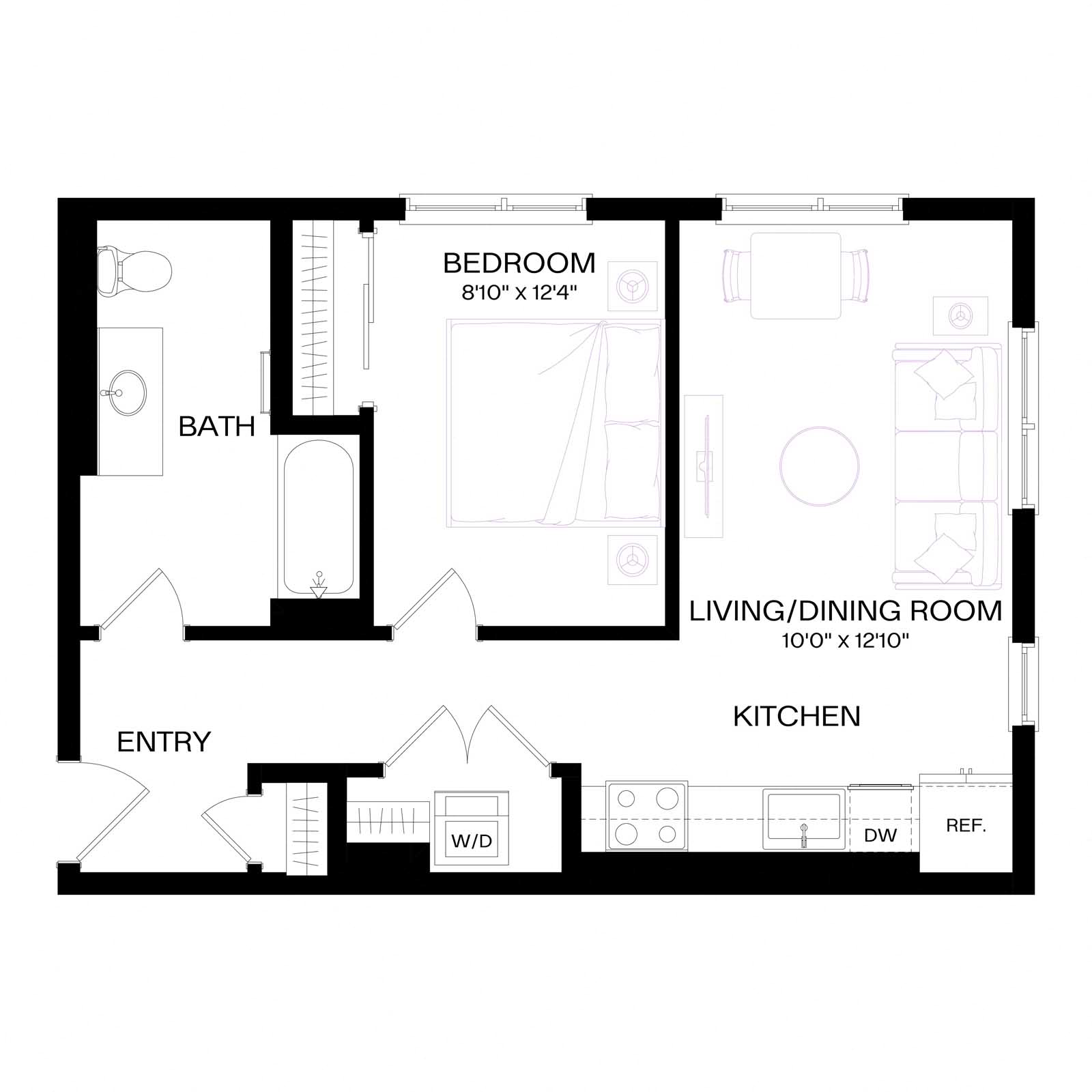 Floor plan layout diagram for A4