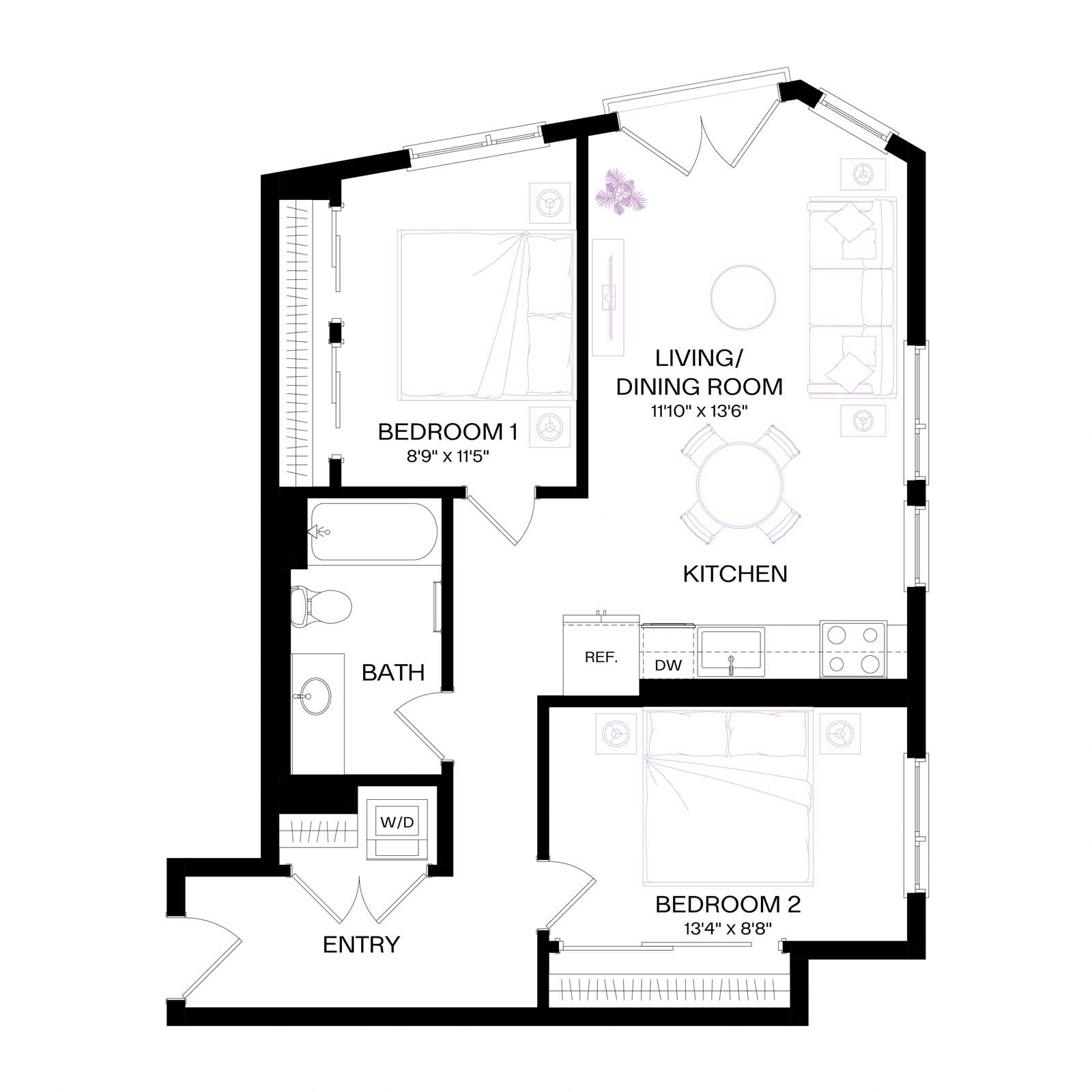 Floor plan layout diagram for B2