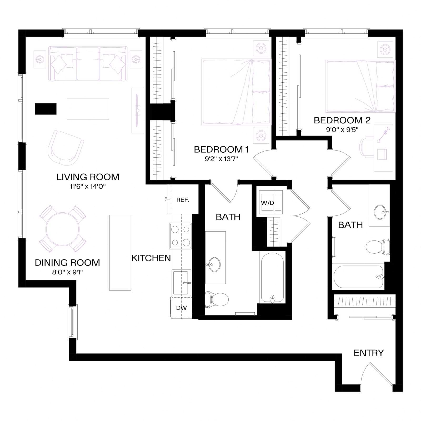 Floor plan layout diagram for B4