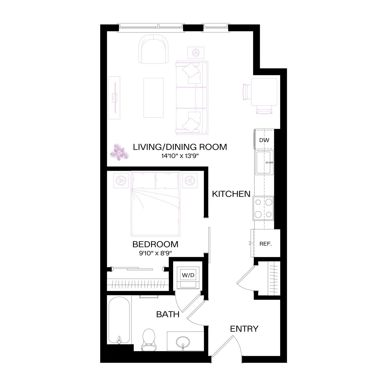 Floor plan layout diagram for U1