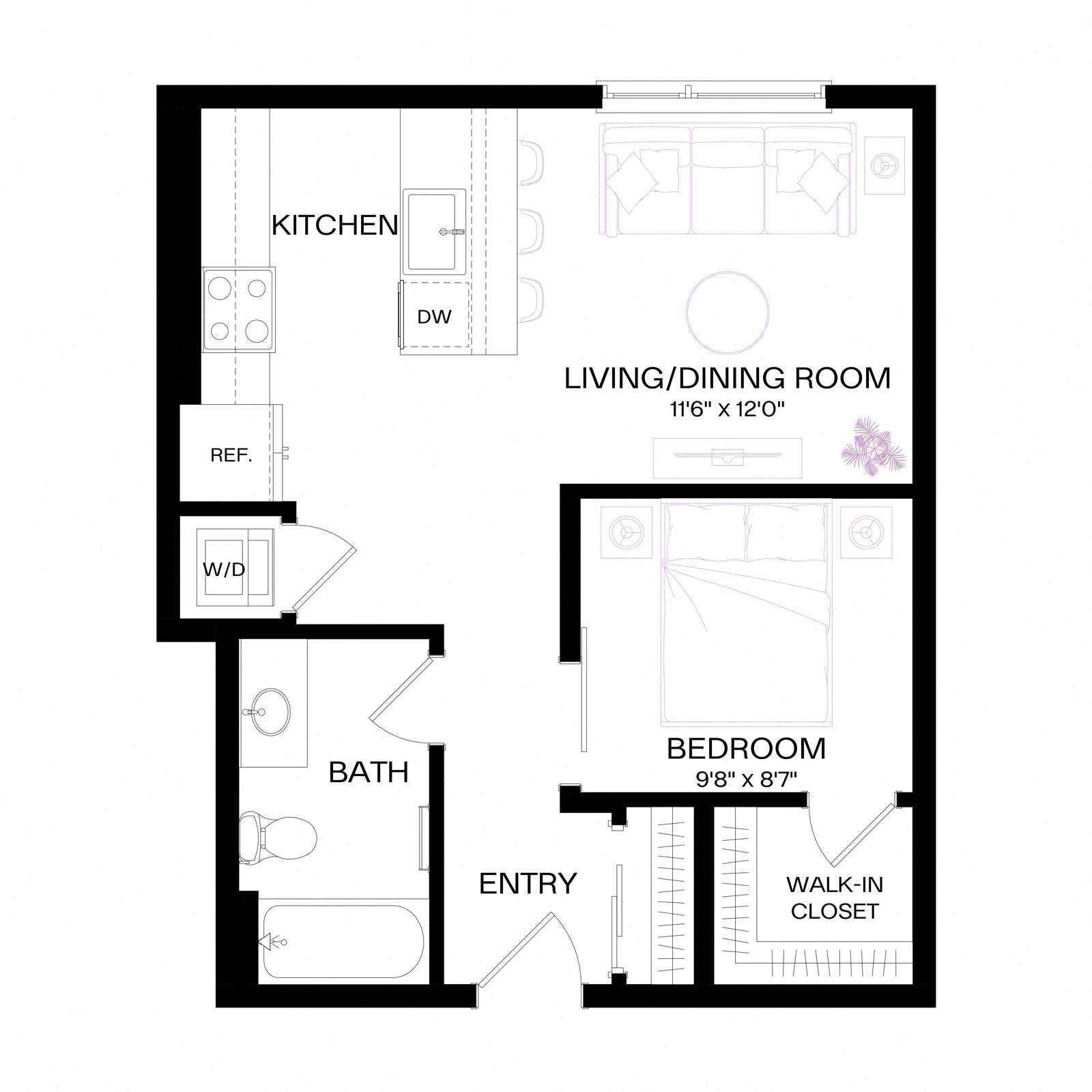 Floor plan layout diagram for U4
