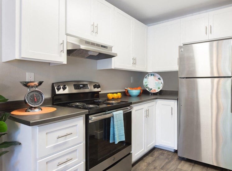 Pleasant Hill CA Apartments for Rent - Cozy Kitchen with Modern Interiors Fully Equipped with Stainless Steel Amenities Such As Fridge and Stove