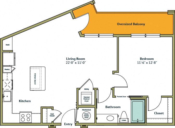 Floor plan layout diagram for E1-C