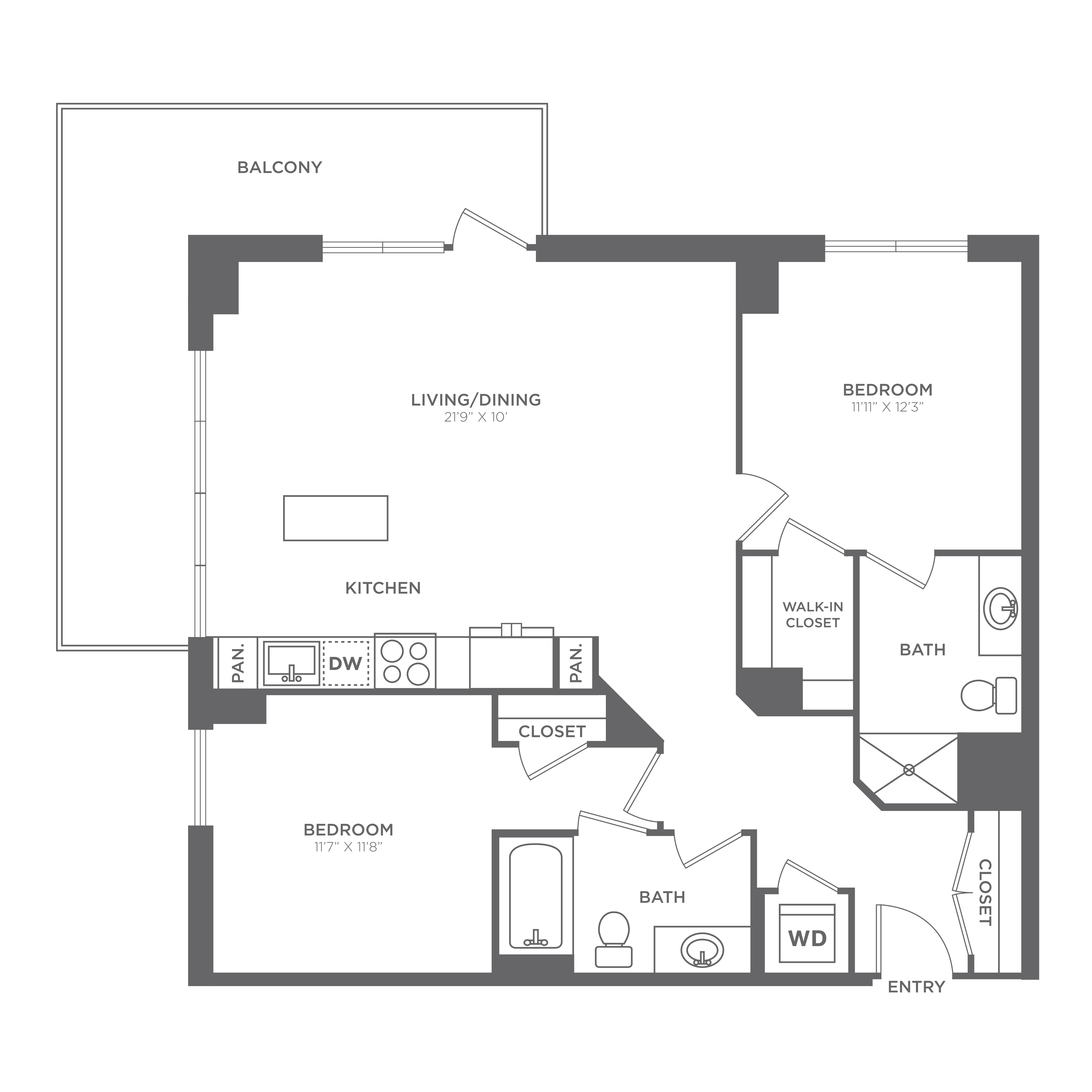 Floor plan layout diagram for B2-R