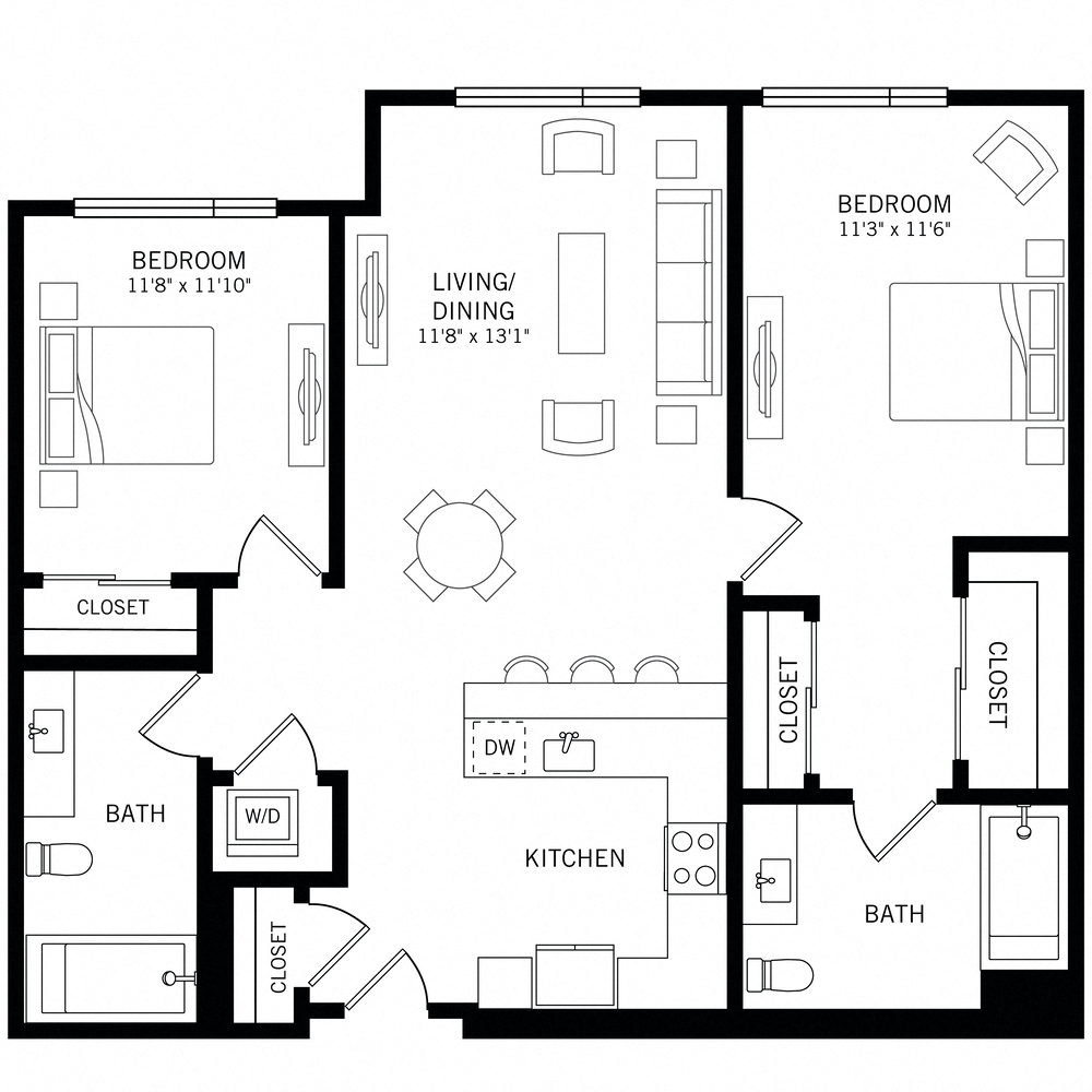 Floor plan layout diagram for B2A