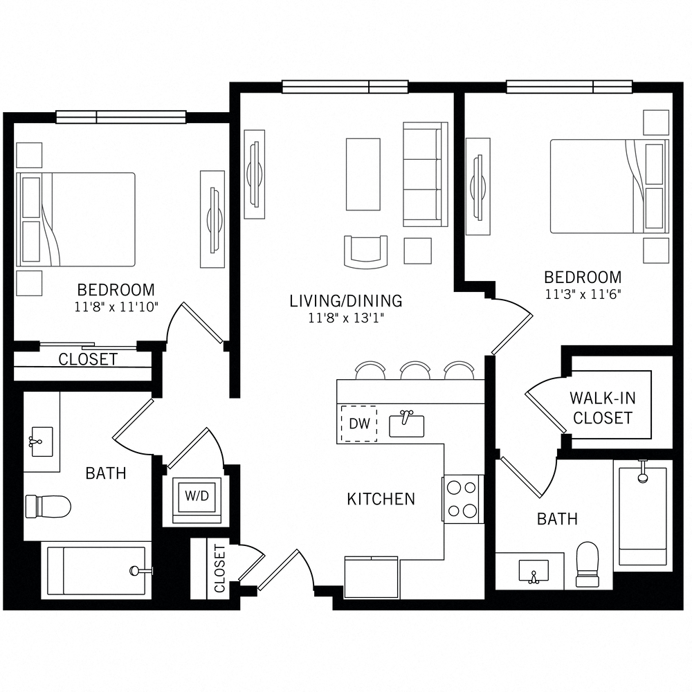 Floor plan layout diagram for B2