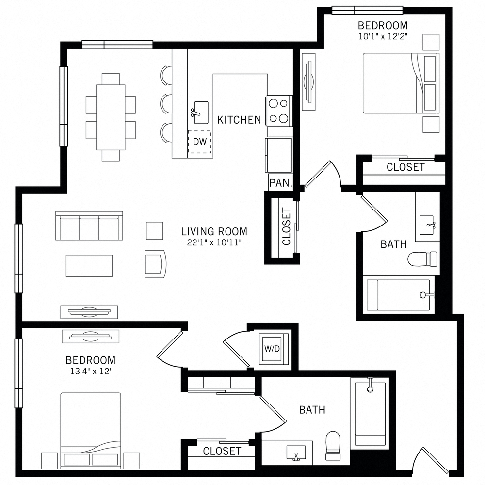 Floor plan layout diagram for B4