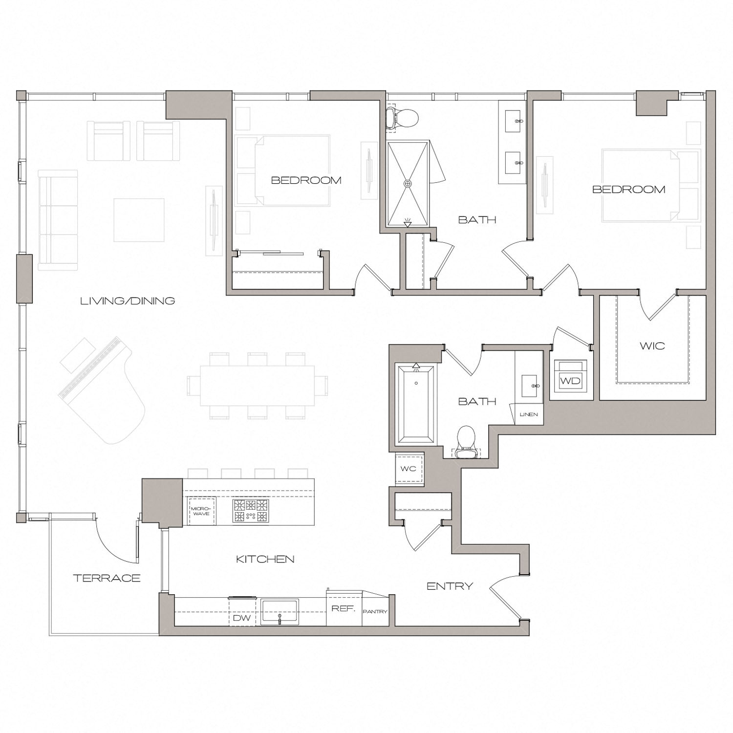 Floor plan layout diagram for PH-1