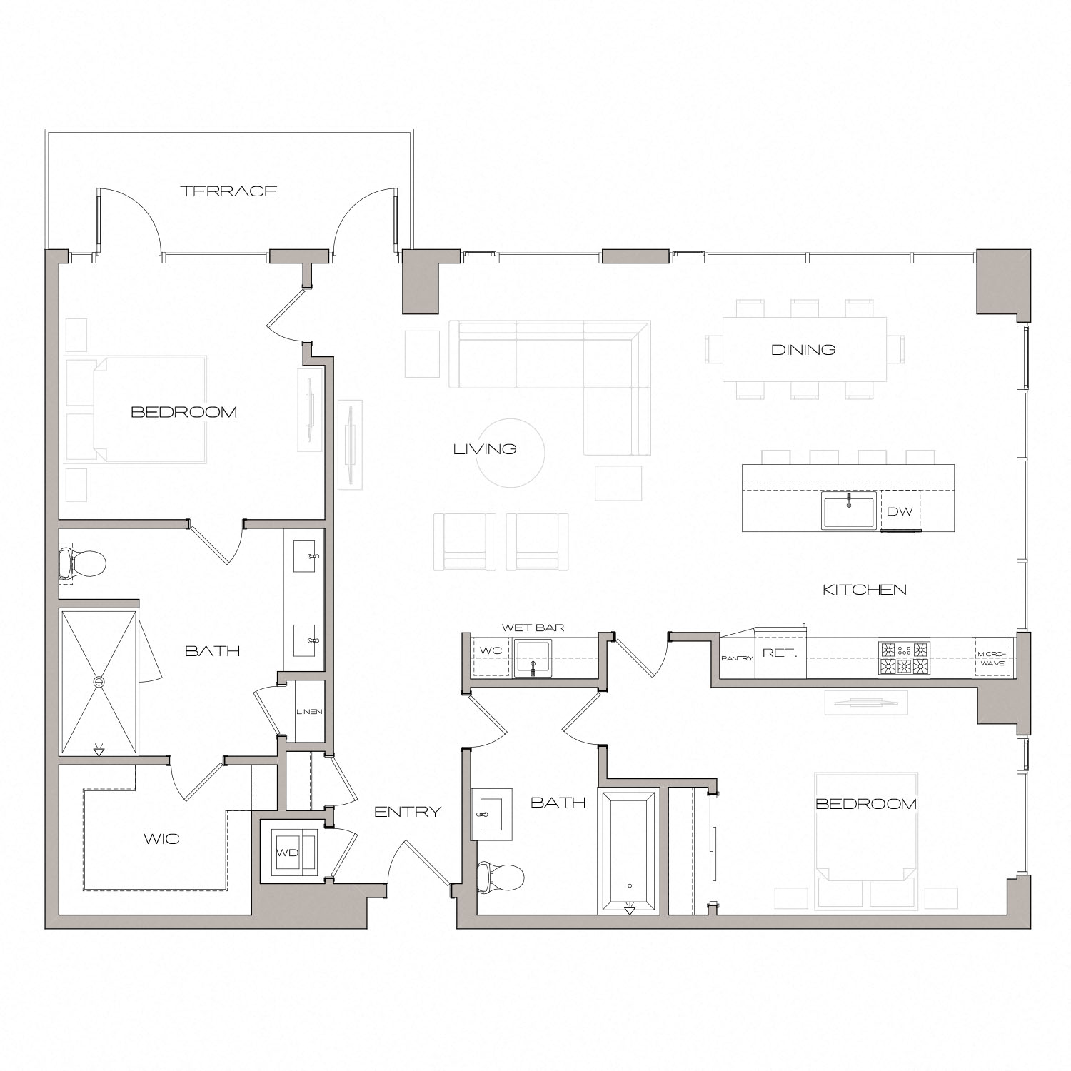 Floor plan layout diagram for PH-2