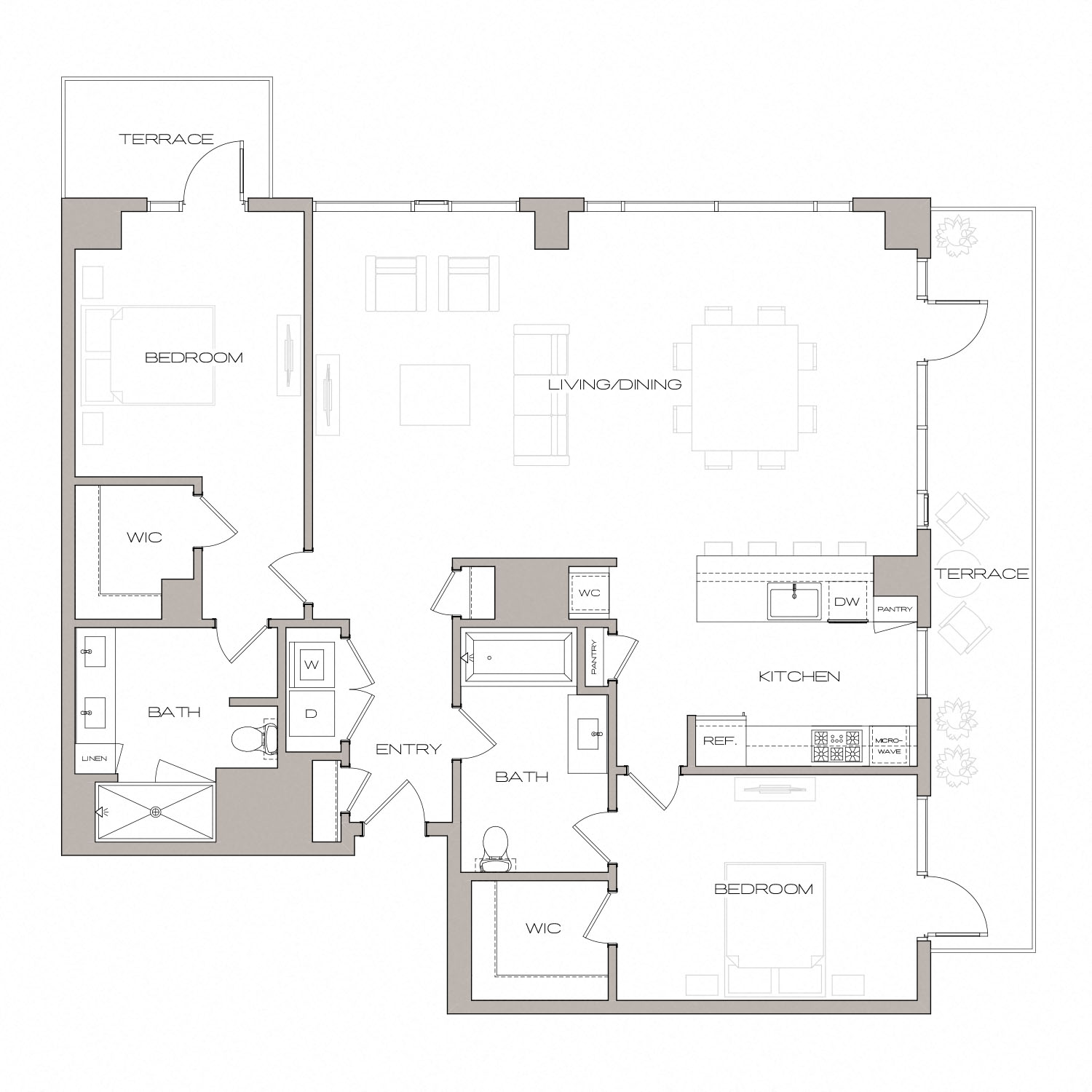 Floor plan layout diagram for PH-7