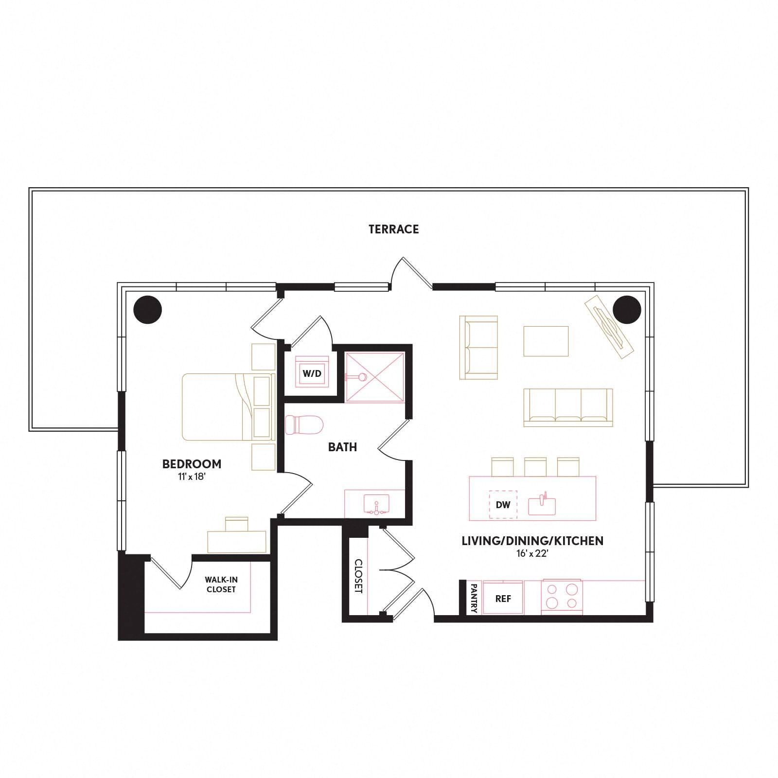 Floor plan layout diagram for PHA1