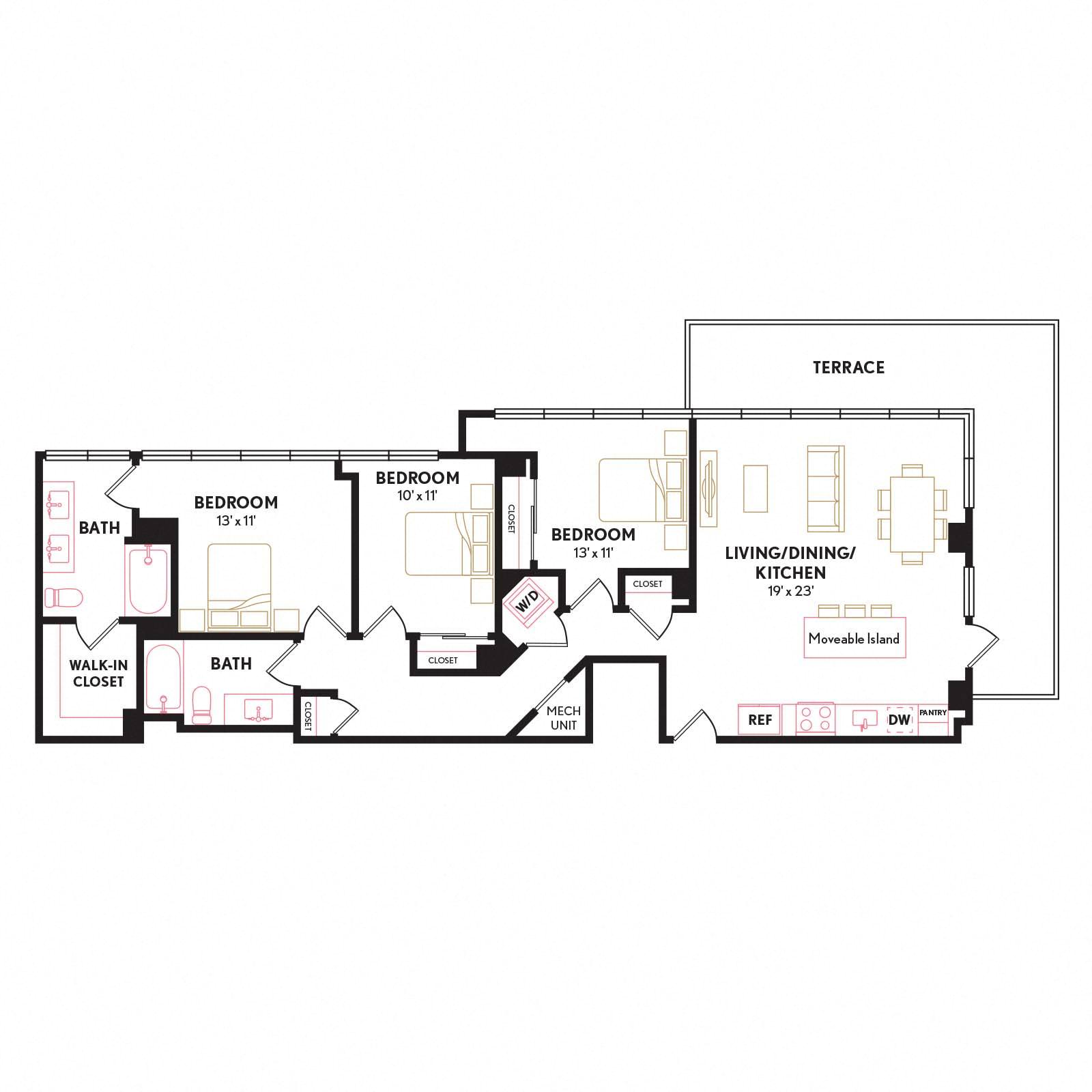 Floor plan layout diagram for PHC