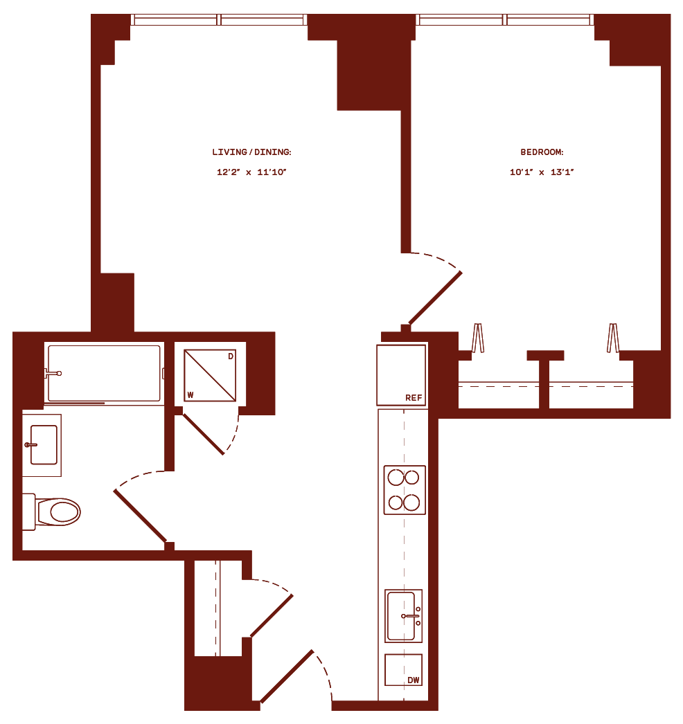 Floor plan layout diagram for a10b