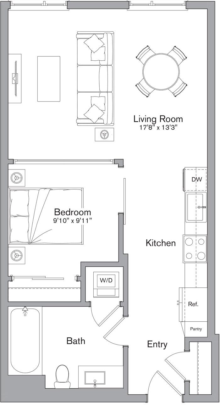 Floor plan layout diagram for A4