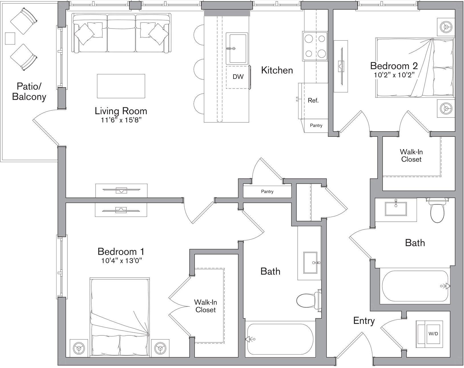 Floor plan layout diagram for B1