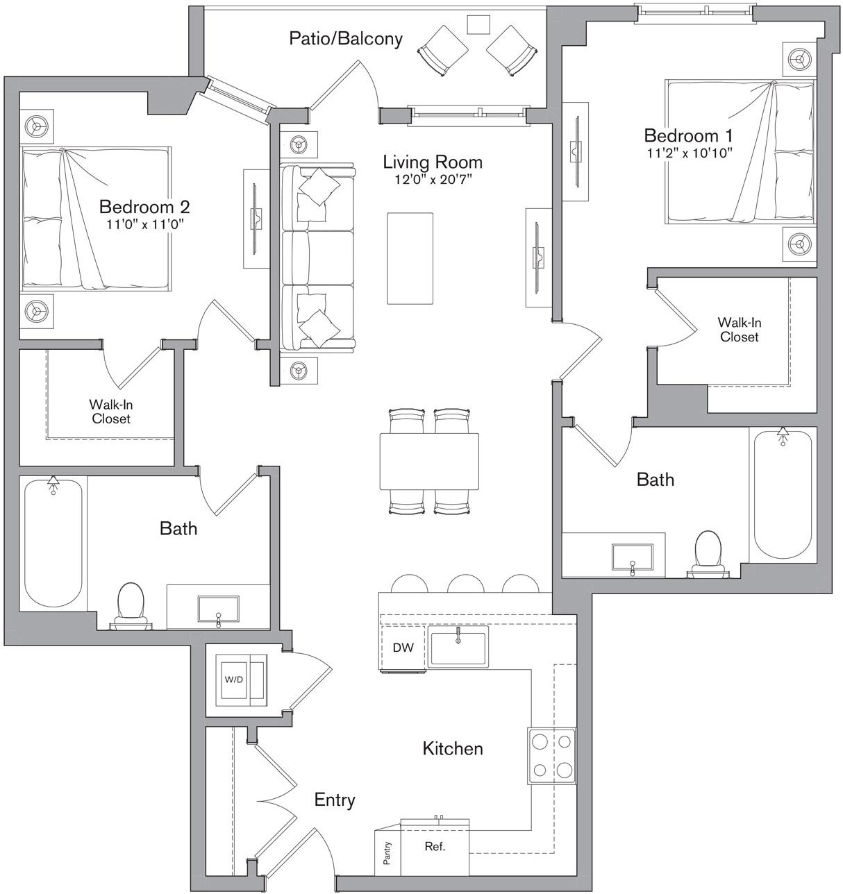 Floor plan layout diagram for B8