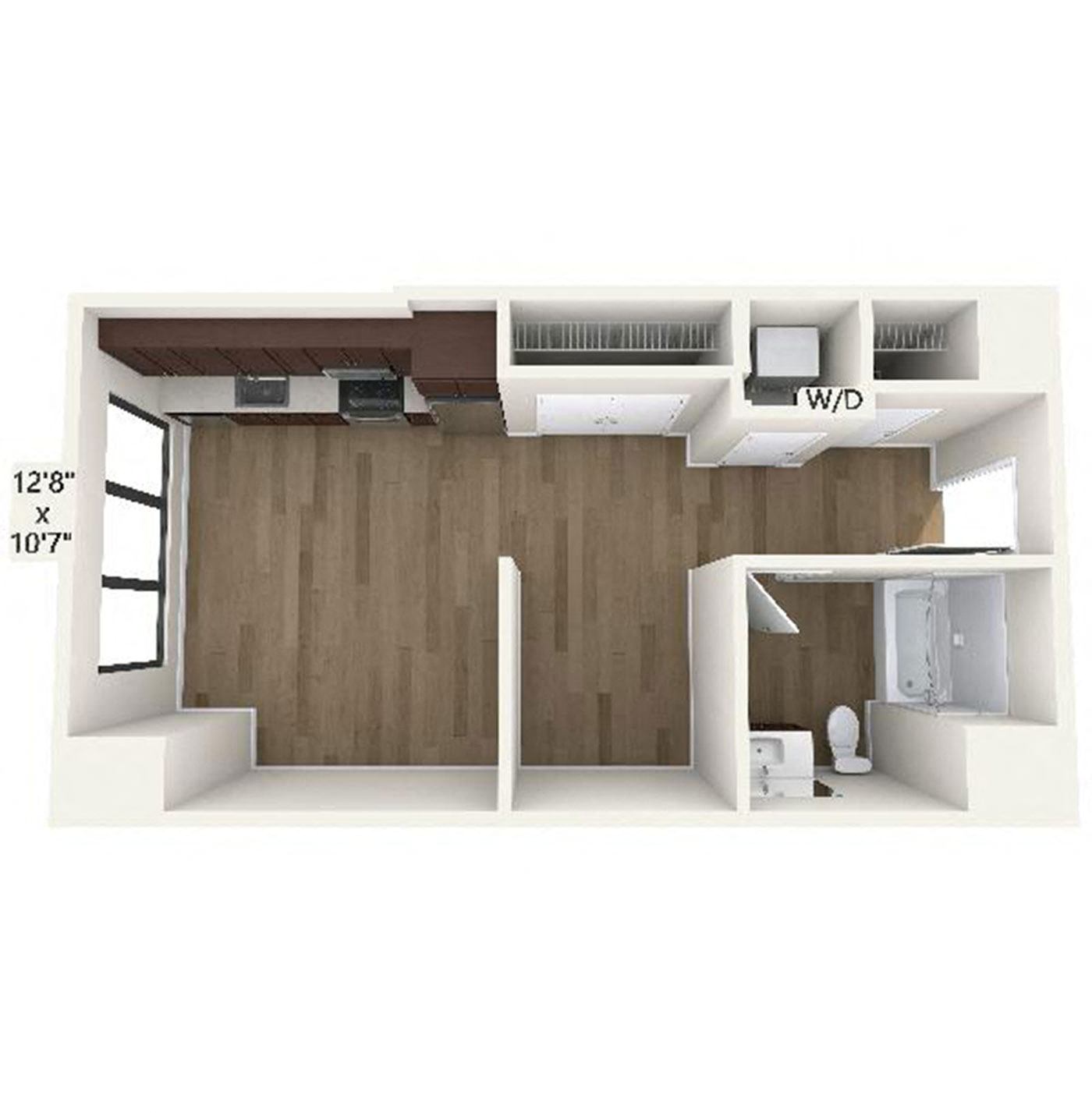 Floor plan layout diagram for S2 | Studio | 1 Bath