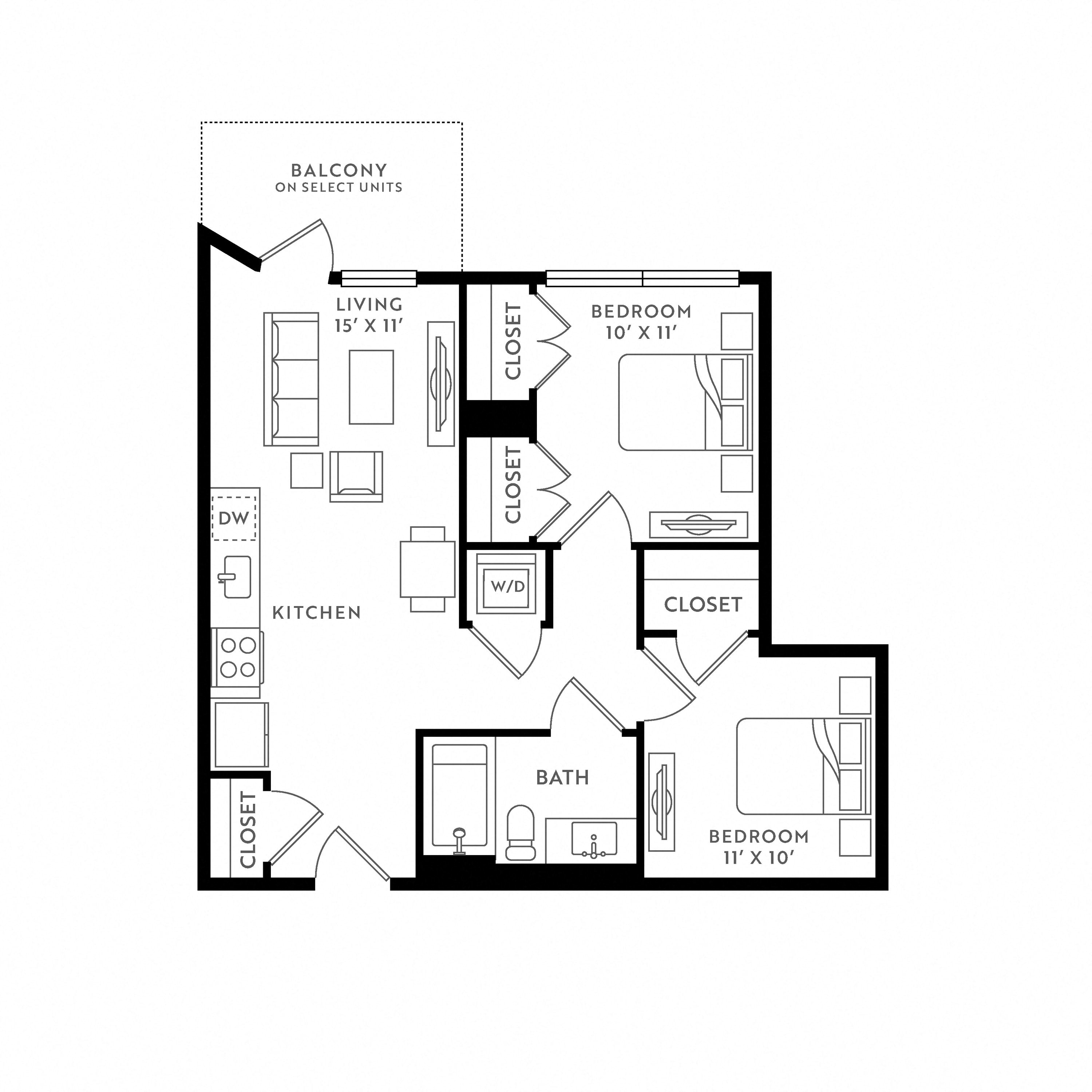 Floor plan layout diagram for A21