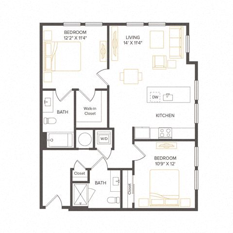 Floor plan layout diagram for B2