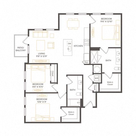 Floor plan layout diagram for C1