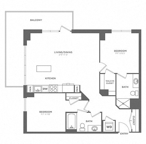 Floor plan layout diagram for B2