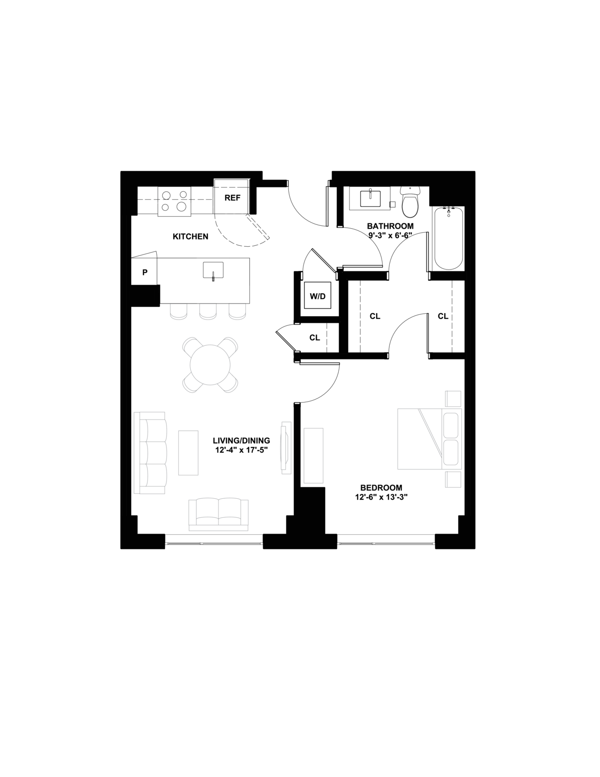 Floor plan layout diagram for 1C
