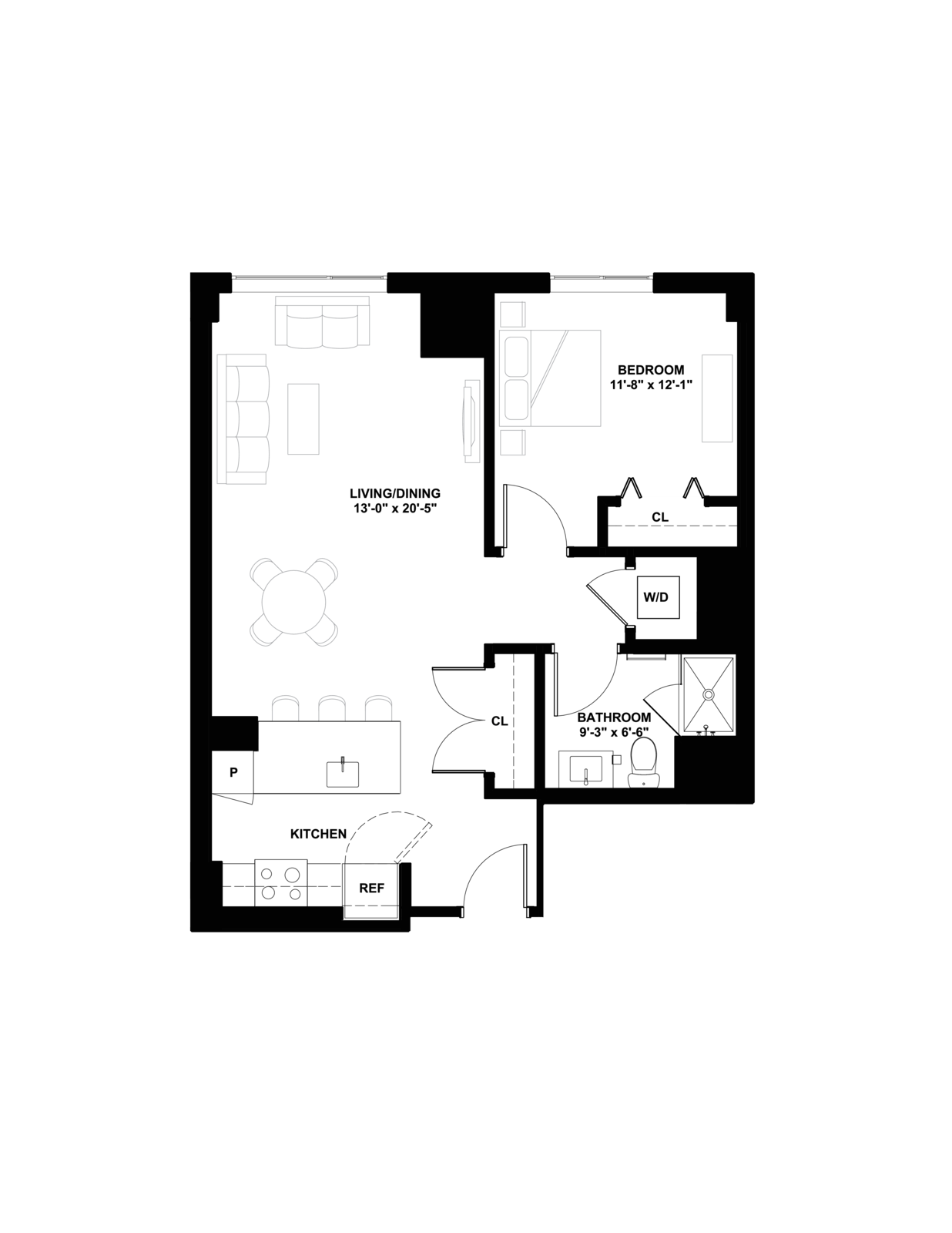 Floor plan layout diagram for 1D.1